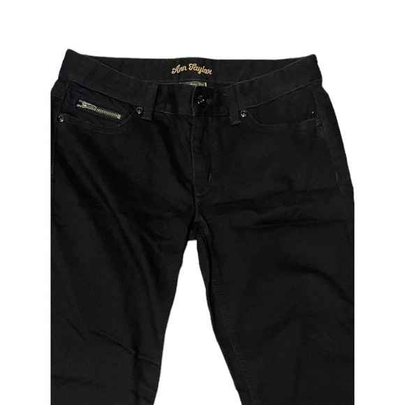 Ann Taylor Womens Black Pants 2 Lindsay Waist Modern Fit Cropped Ankle Zip - Picture 2 of 9